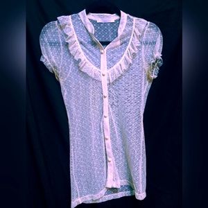 Blouse with ruffles and sheer